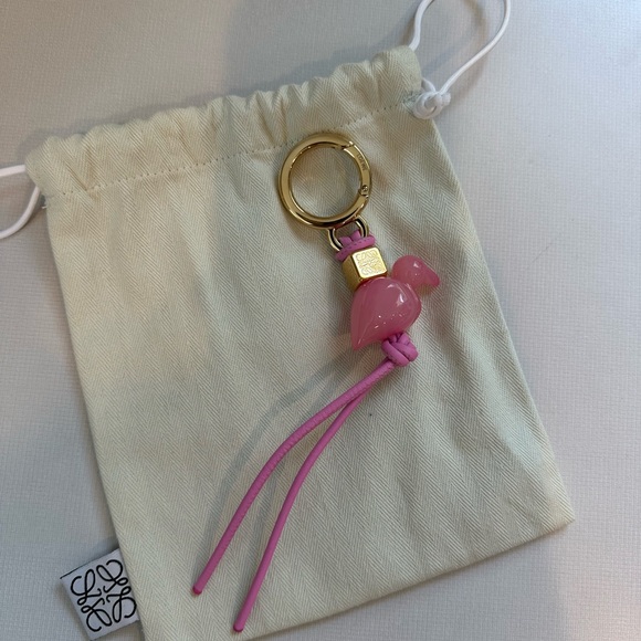 LOEWE flamingo charm in acetate and classic calfskin - Picture 7 of 7